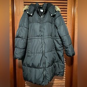 Old Navy Black Fleece Lined Plus Size Winter Coat 2X